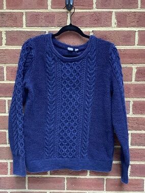 EUC Gap Chunky Knit Crew Neck Sweater Navy L